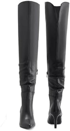Shoe'N Tale Thigh High Boots for Women Over The Knee Stiletto Heel Pointed Toe Long Sexy Boots