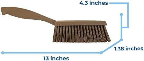 Vikan 458966 Bench Cleaning Brush, Polypropylene/Polyester Medium Bristle Dustpan Brush & Sweeper, 14 Inch, Brown