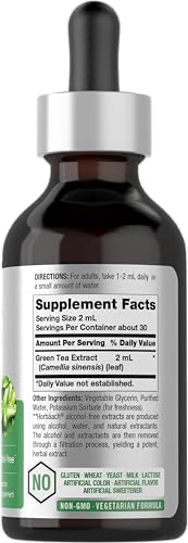 Horbäach Green Tea Extract Liquid Drops | 2 Fl Oz | Herbal Tincture | Alcohol Free | Vegetarian | Super Concentrated Supplement | Non-GMO, Gluten Free