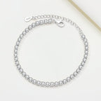 925 Sterling Silver Bracelet for Women,Silver Bracelet Chain Presents for Sister Daughter and Friend, Women's Jewelry for the Daily Occasion (Silvery | Tennis Chain)