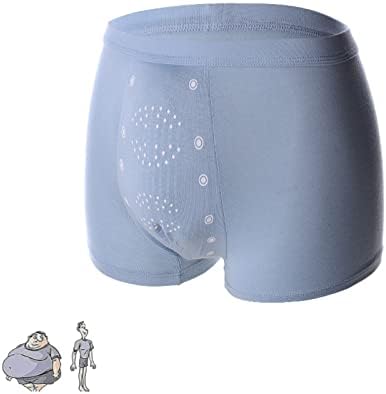 2023 Long Lasting Man Tomarine Male Growth & Hardening Delay & Slimming Underwear with Massage Particles for Obese Men. (Blue,3XL)