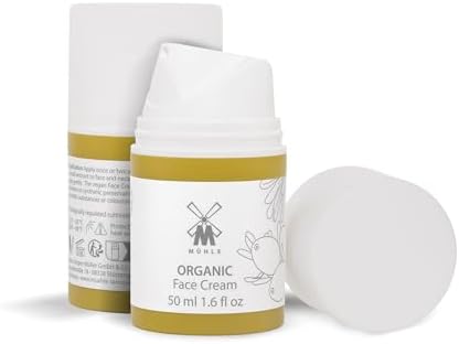 MÜHLE ORGANIC Face Cream | Natural Moisturizer w Shea Butter, Aloe Vera & Essential Oils | For All Skin Types | BDIH Certified | 100% Vegan |50mL (1.69 oz) Bottle