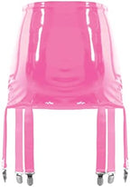 Women's Wet Look PVC Leather Mini Skirt Sexy High Waist Bodycon Clubwear Garter Belt with Six Metal Buckle Clips