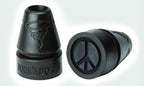 Ultralight Tornado AIR Cane & Crutch Tips with Peace Sign Imprint, Fits Canes or Crutches with 3/4 to 1 Inch Diameters, Black, 1 Pair