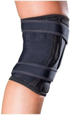 DonJoy Tru-Pull Lite Large Right Leg Knee Brace with Breath-O-Prene and Pull Straps for Mild to Moderate Patellar Dislocations (Black)