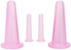4 Pcs Pink Facial Cupping Therapy Set Anti Cellulite Silicone Vacuum Cupping Cups for Face and Eye Cupping Massage, Massage Tools (2 Small + 2 Large)