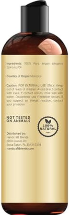 Handcraft Blends Moroccan Argan Oil - 8 Fl Oz - 100% Pure and Natural - Premium Grade Carrier Oil for Skin and Hair - Hair and Body - Massage - Cold-Pressed