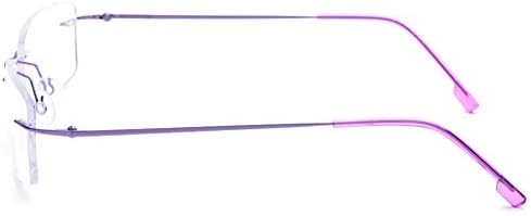 Fuisetaea Rimless Frame Bifocal Reading Glasses Flexible Titanium Alloy +2.00 Lightweight Readers Bifocal Glasses