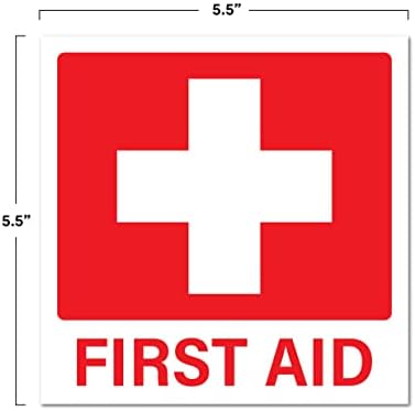 First Aid Stickers 10-Pack | Square 5.5-inch by Sutter Signs