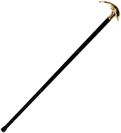 Brass Dolphin Walking Stick Cane - Party Dress Wood Cane for Women, Men, Seniors Balance - Fancy Wooden Stick for Mobility Aids, Stability, Knee Support - Elderly Assistance Products - 38" Brass
