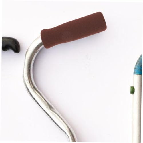 6pcs Walking Cane Handle Wraps Soft Breathable Non Slip Grip Covers for Elderly Crutch Parts Comfortable Protective Hand Grips for Standard Walking Stick Handles Black Gray Brown