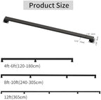 10FT Black Iron Railings for Indoor Stairs, Industrial Handrail Wall Mounted, 500lbs Load Capacity, Sturdy Stair Railing for Loft Porch Deck, 3 Sections