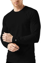Long Sleeve Athletic Shirt Men Slim Fit Outdoor Running Thermal Crewneck Tops Base Layer T-Shirt Moisture Wicking