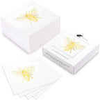 WRAPAHOLIC 50Pcs Bee Wedding Napkins - 3-Ply Gold Foil Bee Disposable Paper Luncheon Napkin for Engagement Wedding Party Supplies Tableware - 6.5 x 6.5 In