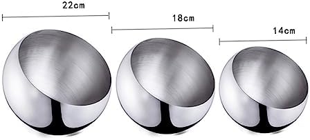 IMIKEYA Sturdy Stainless Steel Slanting Bowl Multi-Purpose Serving Bowl for Fruit Condiments Appetizers for Kitchen Buffet