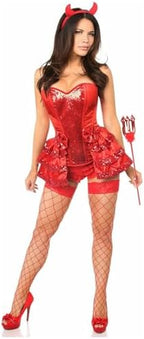 Daisy corsets womens Top Drawer Plus Size 5 Pc Red Hot Devil Costume