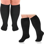 3Pack Plus Size Compression Socks for Women and Men, 20-30mmhg Extra Large Knee High for Circulation