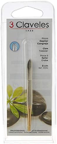 3 Claveles 12234 Pinza DEPILAR Crab, Gold Tip 8 cm