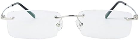 Agstum Blue Light Blocking Glasses - Flexible Rimless Titanium Alloy Eyeglasses Frames Clear Lens