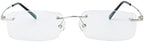 Agstum Blue Light Blocking Glasses - Flexible Rimless Titanium Alloy Eyeglasses Frames Clear Lens