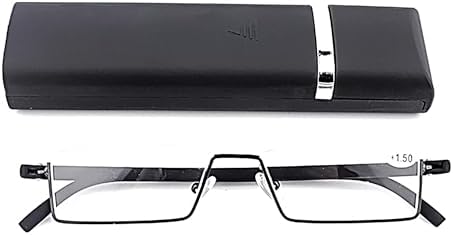 Half Frame Reading Glasses - Half Rim Computer Readers with Glasses Case for Men (3 PCS in Pouch) 1.75