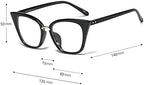 ZUVGEES 2 Pack Womens Cute Oversized Cat Eye Blue Light Blocking Reading Glasses Computer Readers