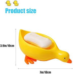2Pcs Cute Duck Shape Soap Dish,Soap Dish with Drain Perforations,Durable and Sturdy Soap Box,Easy Cleaning Soap Saver Tray Decoration for Bathroom, Sinks, Kitchen