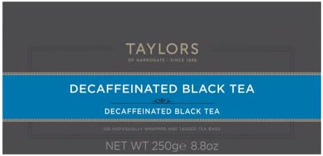 Taylors of Harrogate Decaffeinated Breakfast, Black Tea, Individually Wrapped Bags, 100 Count (Pack of 1), Rich, Bright & Balanced, Decaffeinated, Enjoy Hot or Iced, 100 Teabags