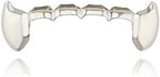 18K Gold Plated Hip Hop Teeth Grillz Caps 2pc Single Fangs and 6 Bottom Grillz Set for Your Teeth Grills for Men Women Rapper Accessory