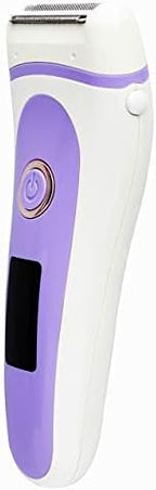 Electric Razor for Women, Lady Shaver Bikini Trimmer Rechargeable Body Hair Removel for Face, Lip, Arms, Legs, Underarms Wet Dry Use with LED Display (Purple)