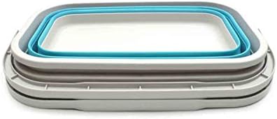 SAMMART Set of 2-11.6L (3.06 Gallon) Collapsible Rectangular Handy Basket/Bucket (Bright Blue, 2)