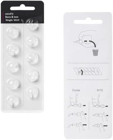 Hearing Aid Domes for Oticon MiniFit Single Vent Bass Domes: 2 Packs (8mm), Universal Domes for Oticon Hearing Aid Supplies