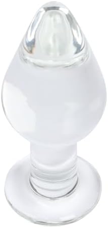 Huge Head Glass Butt Plug Crystal Anal Plug Bum Bomb Plug Trainer Anal Expander Training Sex Toy (L)