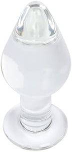 Huge Head Glass Butt Plug Crystal Anal Plug Bum Bomb Plug Trainer Anal Expander Training Sex Toy (L)