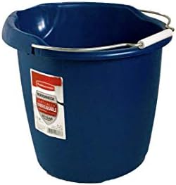 Rubbermaid Commercial Products 15QT Round Bucket, Blue, Comfortable/Durable Pour Handle, Sturdy Pail Bucket for Household Cleaning/Mopping