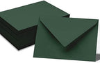 Darling Souvenir A2 Dark-Green Invitation Envelopes (4 3/8 x 5 3/4) Euro V-Flap 80 LBS Self-Adhesive Perfect for Greeting Cards, RSVP, Photo, Birthday, Event -Packs & Colours Available