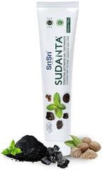 Sri Sri Tattva Sudanta Charcoal Toothpaste Gel – SLS, Fluoride Free Herbal Toothpaste with Neem & Ayurvedic Herbs – Natural Teeth Whitening, Fresh Breath, Oral & Gum Health – 100g Tube (Pack of 1)