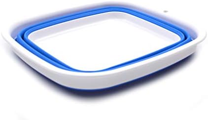 SAMMART 7.7L (2 Gallon) Collapsible Tub - Foldable Dish Tub - Portable Washing Basin - Space Saving Plastic Washtub (Blue, S)