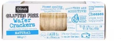 Olina's Bakehouse Gluten Free Wafer Crackers 100g - Gluten free and satisfyingly crispy carriers for your favourite cheeses, dips and toppings.