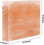Himalayan Salt Block Cooking Plate, Square Easy Salt Slab and Grilling Stone for Grilling, Cooking, Serving and Cutting, 8"x8"x1.5"
