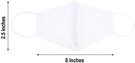 (5 Pack) Reusable and Washable Cotton 3 Layer Face Mask Adult - White