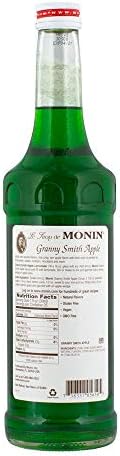 Monin - Granny Smith Apple Syrup, Tart and Sweet, Great for Cocktails and Lemonades, Gluten-Free, Non-GMO (750 ml)