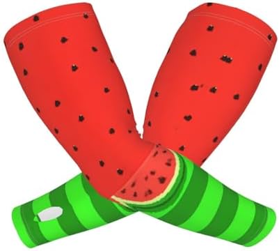Watermelon Cooling Arm Sleeves Hands Sun Protection Arm Sleeve Glove For Men And Women Sports Running Gardening