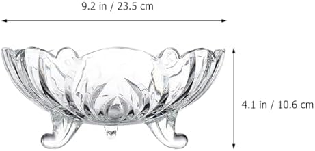 Cabilock Tripod Glass Fruit Plate Trifle Bowl Glass Food Decor Crystal Candy Dish Pasta Bowl Food Prep Transparent Salad Tray Transparent Serving Plate Fruit Tray for Home
