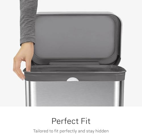 simplehuman Code J 100 Count Odorsorb® Custom Fit Liners, Drawstring Odor Absorbing Trash Bags, One-by-One Mess-Free Dispense, Extra Thick & Double Seamed, 50% PCR Plastic, 38-45 Liter / 10-12 Gallon