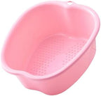 Ytterbium Foot Soaking Bath Basin, Large Massage Foot Soaking Tub, Plastic Home Spa Pedicure Bucket, Relaxation & Stress Relief, Suitable for Women & Men (Pink)
