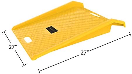 Curb Ramp - Heavy Duty, Portable Ramp with 1000lb Weight Capacity - for Furniture Dollies, Hand Trucks, or Moving Carts by Stalwart (Yellow)