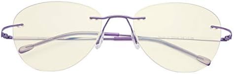 Eyekepper Rimless Progressive Glasses Multifocus Readers Blue light Filter Pilot Reading Eyeglasses Women