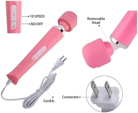 Power Massager Handheld Tool Electric Foot Neck Back Hand Leg Arm Shoulder Muscle Aches for Women Men Therapy Pain Relief Massage Tool Pink Massage