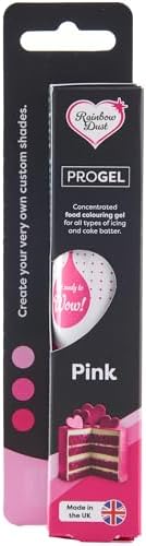 Rainbow Dust ProGel® Concentrated Food Colour, Pink Colouring Gel For Baking and Cake Decorating, 25g Tube